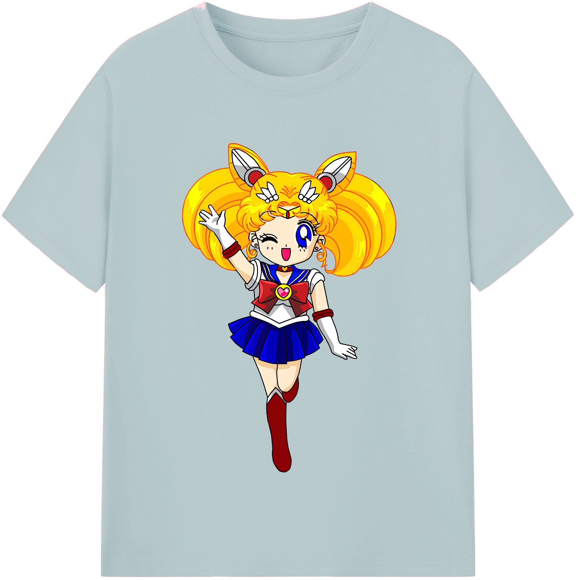 （画像用） 美少女戦士セーラームーン 月野 うさぎ つきの うさぎ Sailor Moon Tsukino Usagi 綿100％半袖Tシャツ（フロントプリント）